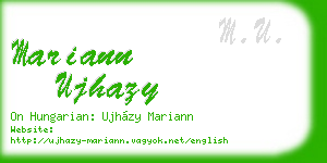 mariann ujhazy business card